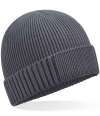 BB438N B438N Beechfield Organic Cotton Engineered Patch Beanie Graphite Grey colour image